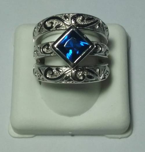 Beautiful Sterling Silver Ring with blue Zirconia stone